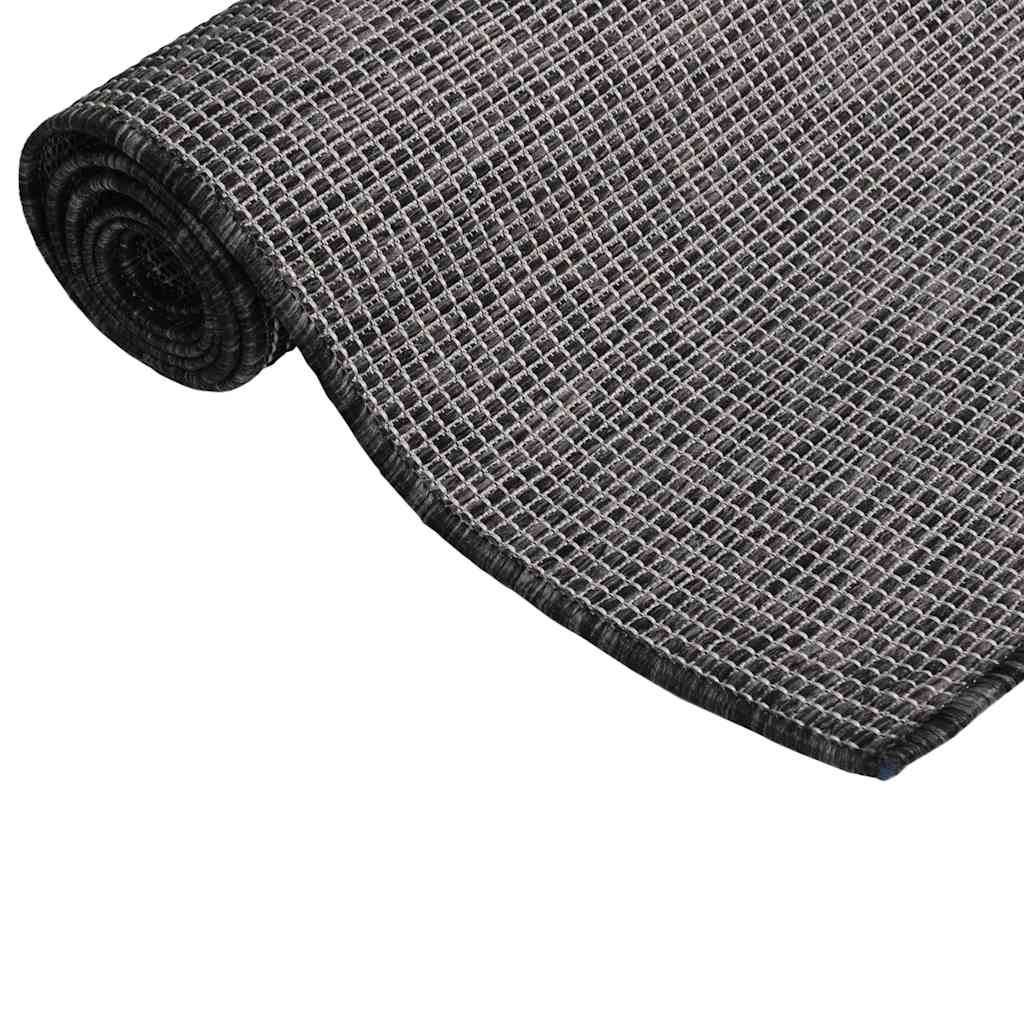 Vidaxl außerhalb des Teppichs flach gewebt 140x200 cm Grau