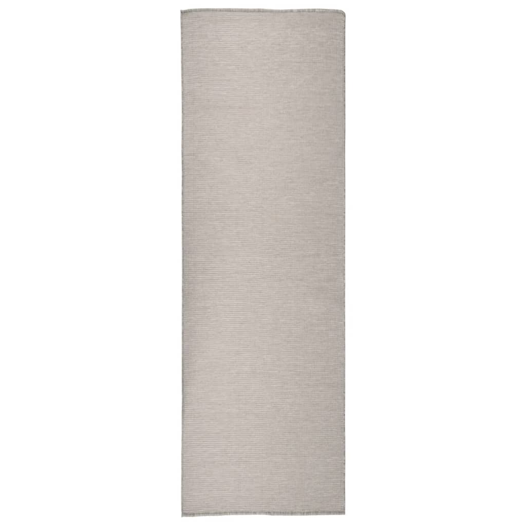 Vidaxl außerhalb des Teppichs flach gewebt 80x250 cm Taupe