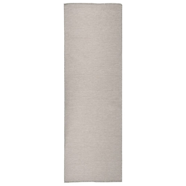 Vidaxl außerhalb des Teppichs flach gewebt 80x250 cm Taupe