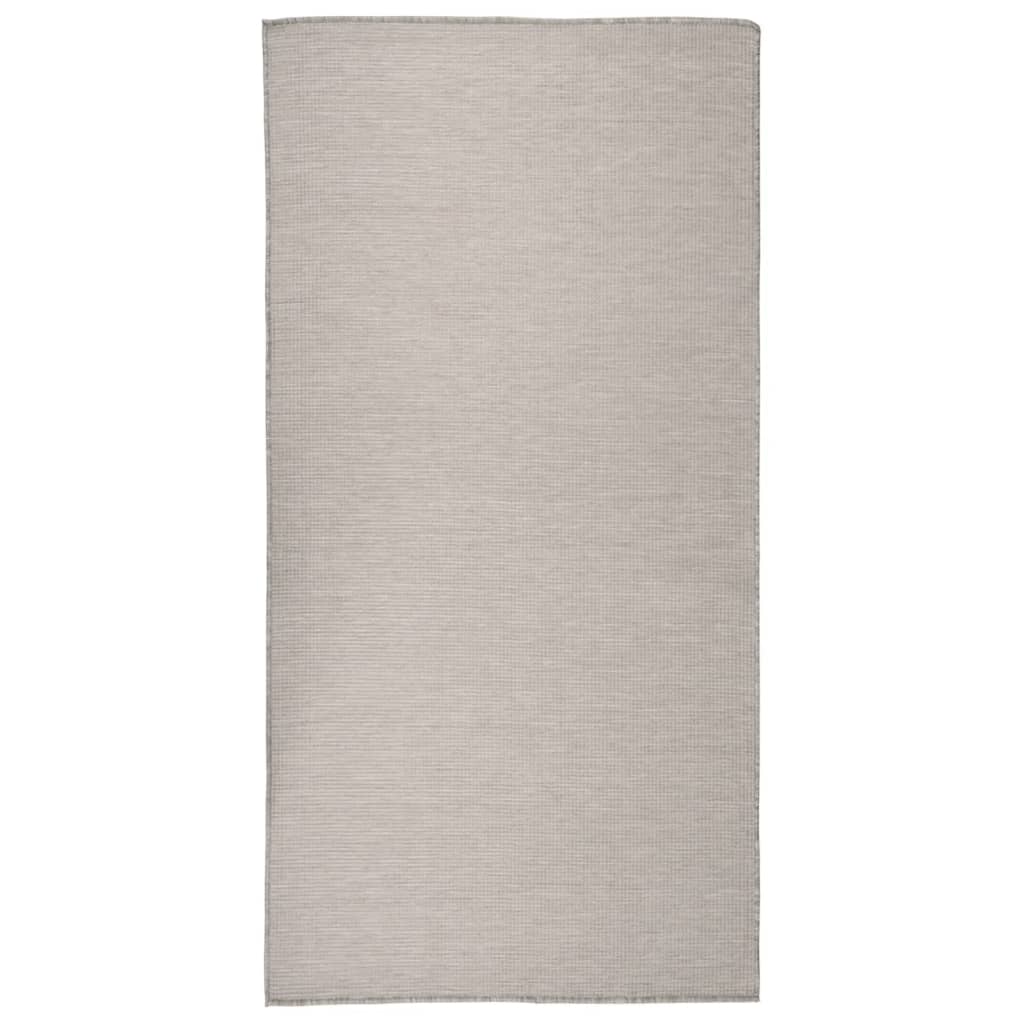 Vidaxl außerhalb des Teppichs flach gewebt 100x200 cm Taupe