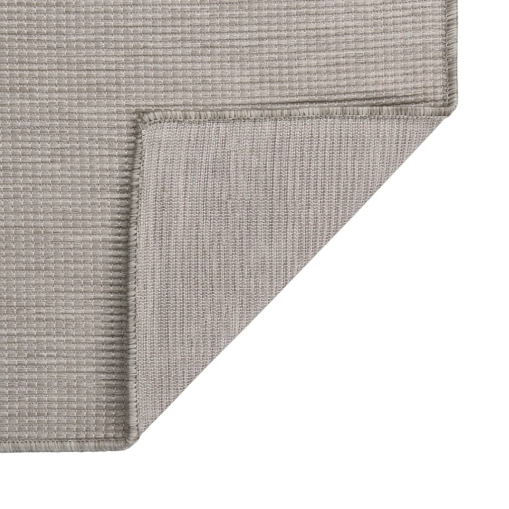 Vidaxl außerhalb des Teppichs flach gewebt 100x200 cm Taupe