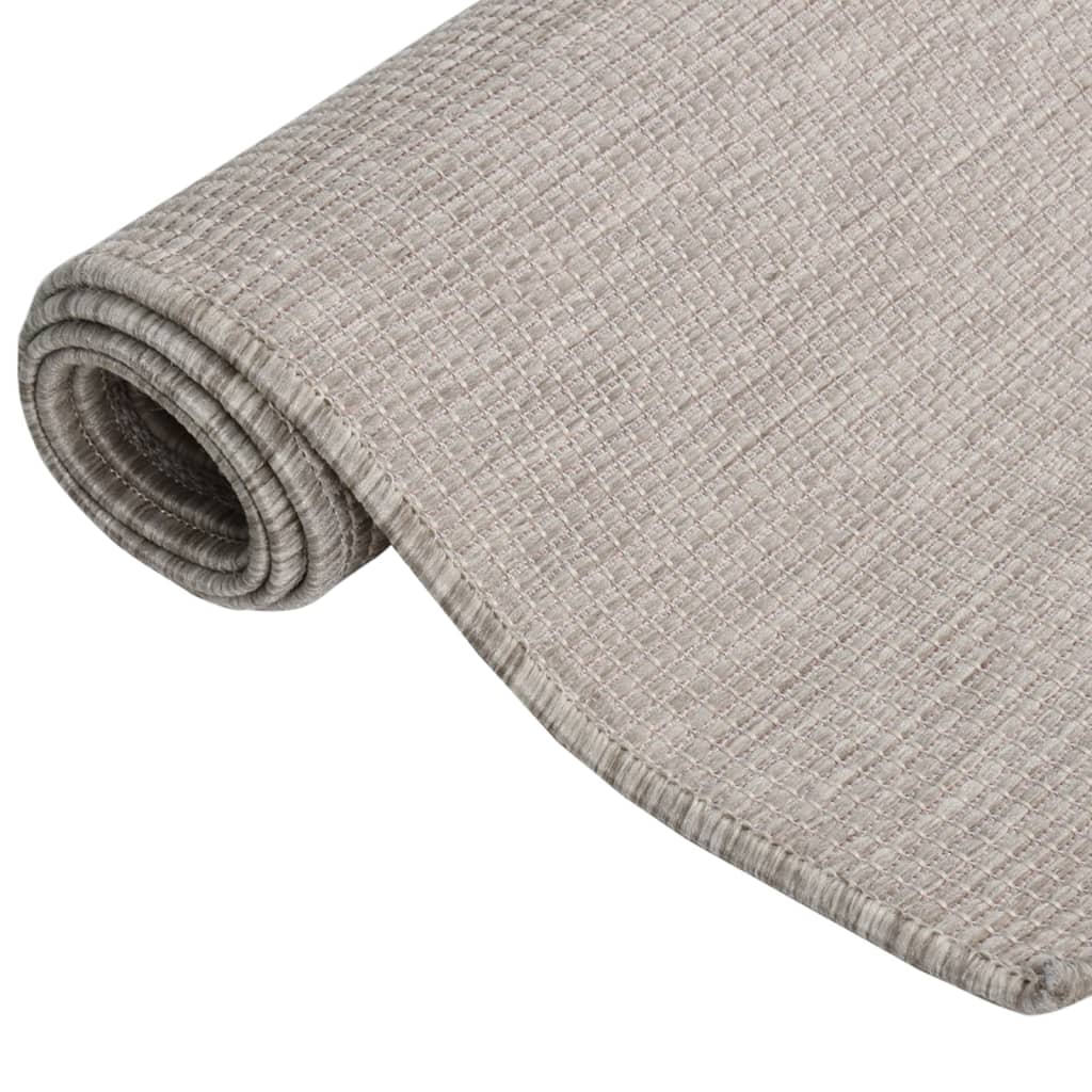 Vidaxl außerhalb des Teppichs flach gewebt 100x200 cm Taupe