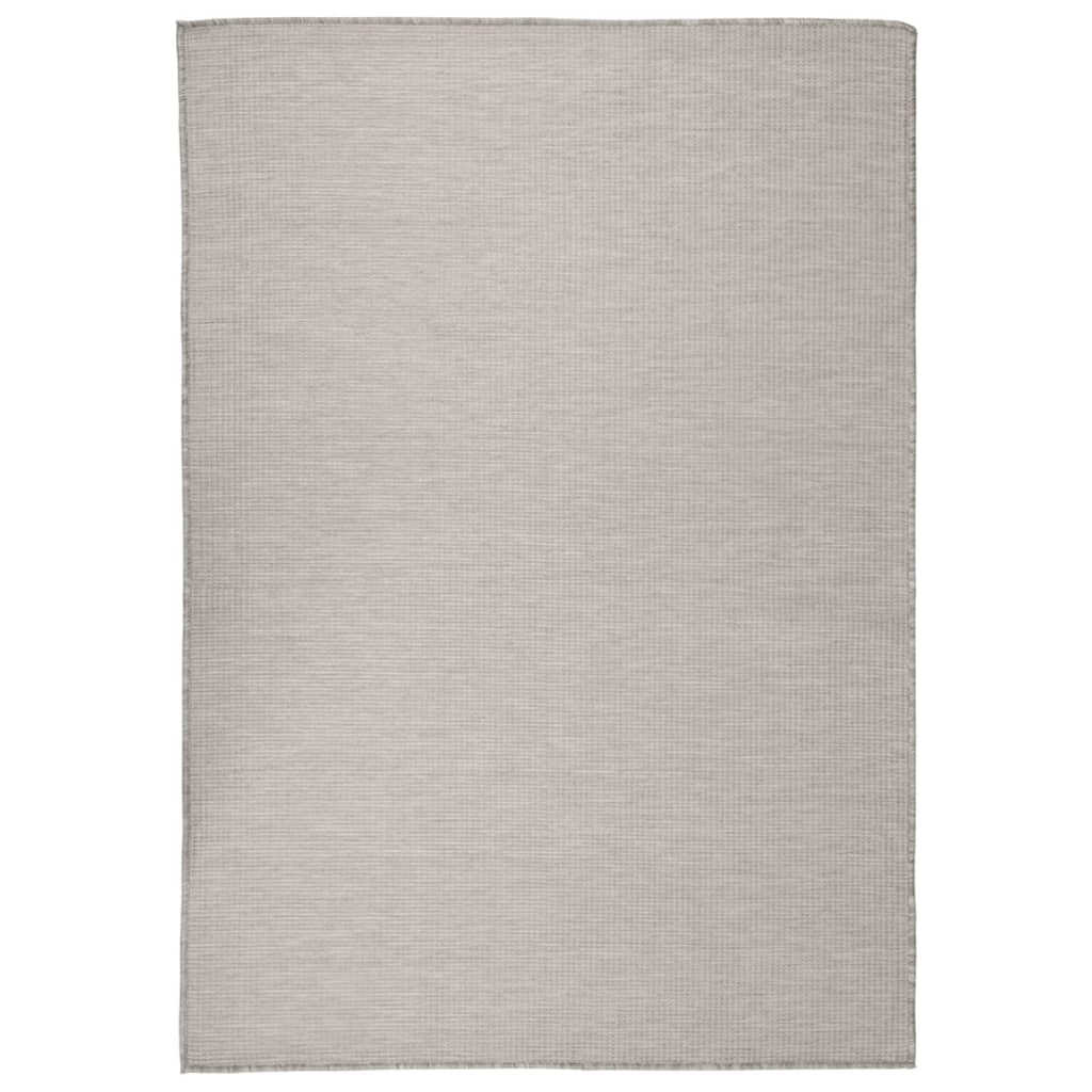 Vidaxl außerhalb des Teppichs flach gewebt 140x200 cm Taupe