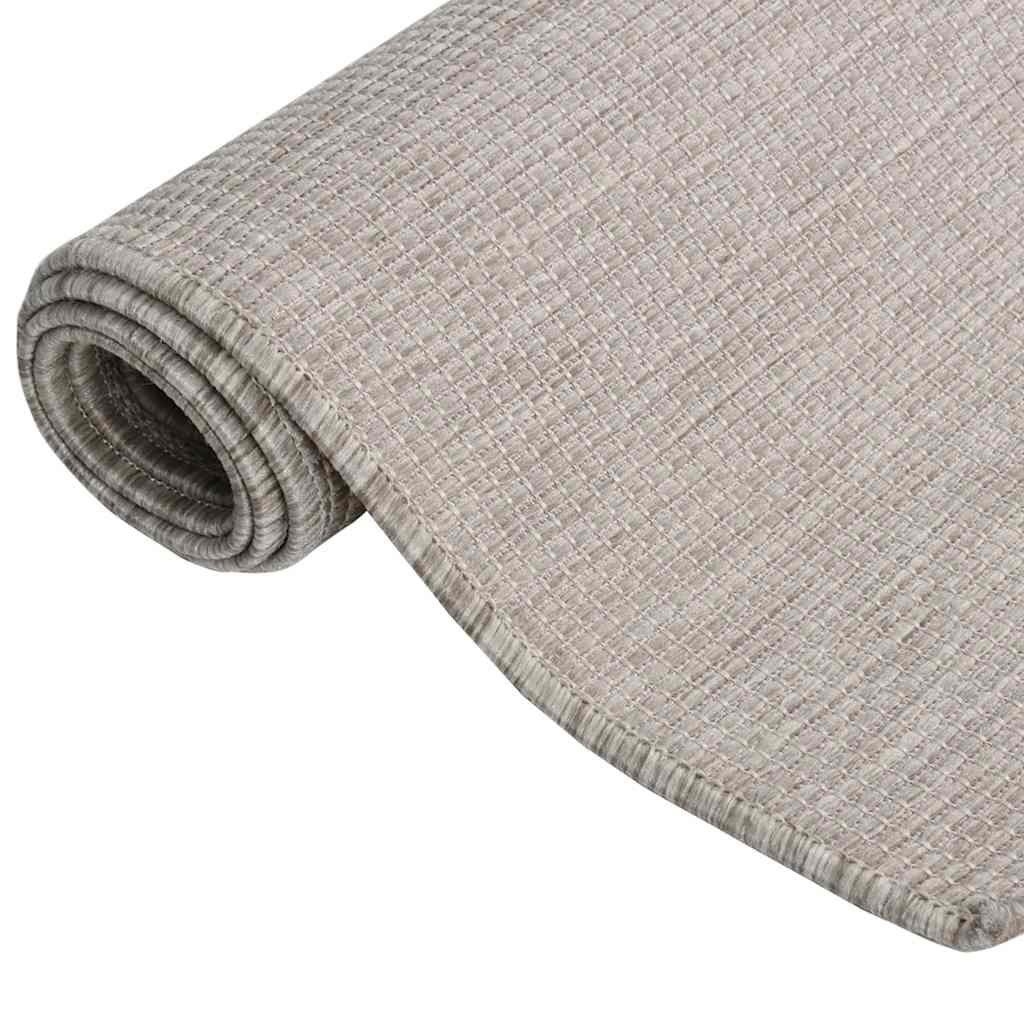 Vidaxl außerhalb des Teppichs flach gewebt 140x200 cm Taupe