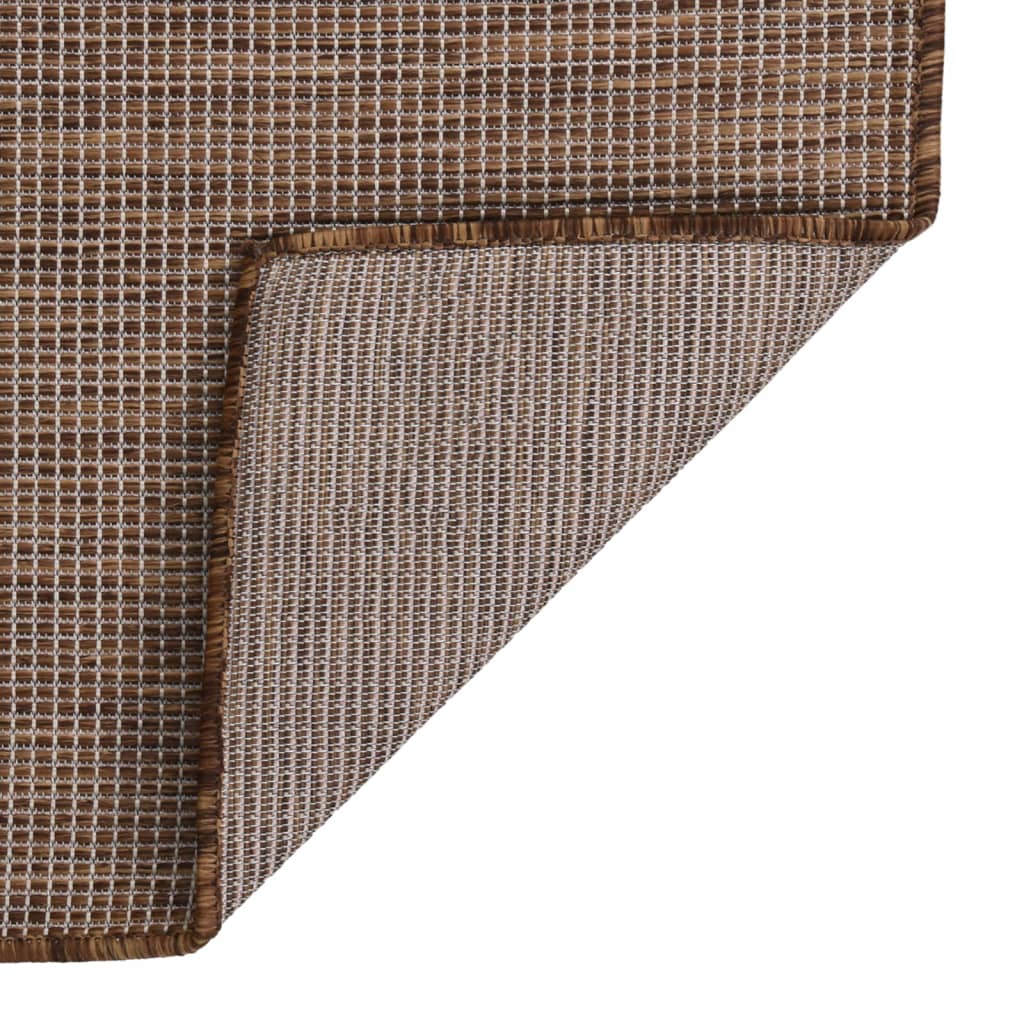 Vidaxl außerhalb des Teppichs flach gewebt 80x150 cm Braun