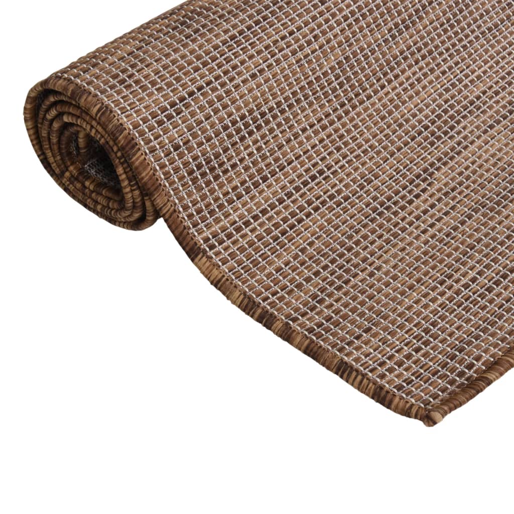 Vidaxl außerhalb des Teppichs flach gewebt 80x150 cm Braun