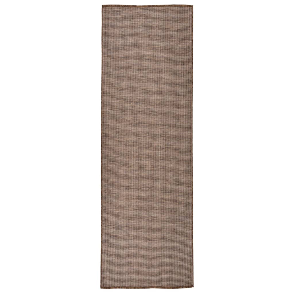 Vidaxl außerhalb des Teppichs flach gewebt 80x250 cm Braun