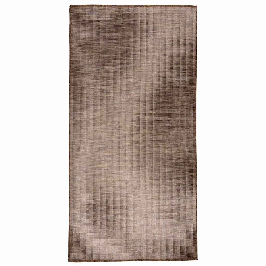 Vidaxl außerhalb des Teppichs flach gewebt 100x200 cm Braun