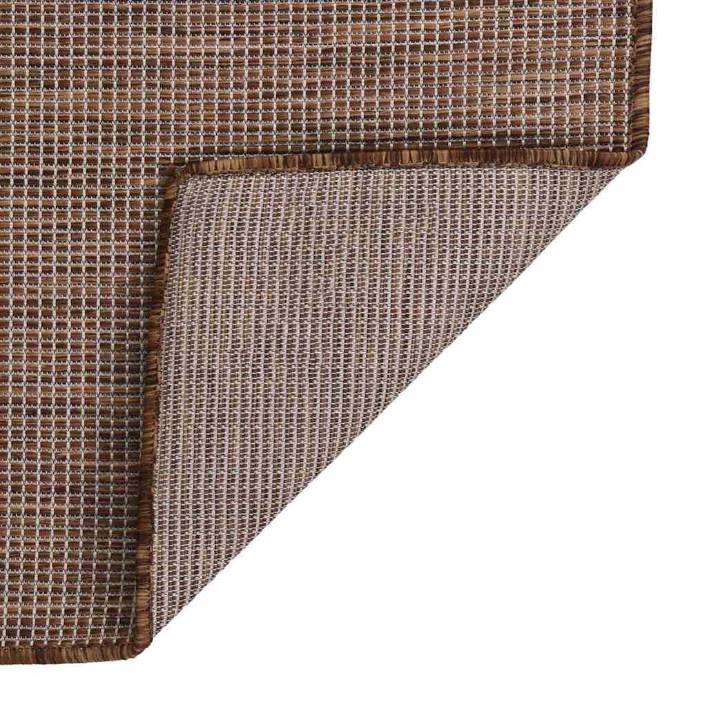 Vidaxl außerhalb des Teppichs flach gewebt 100x200 cm Braun