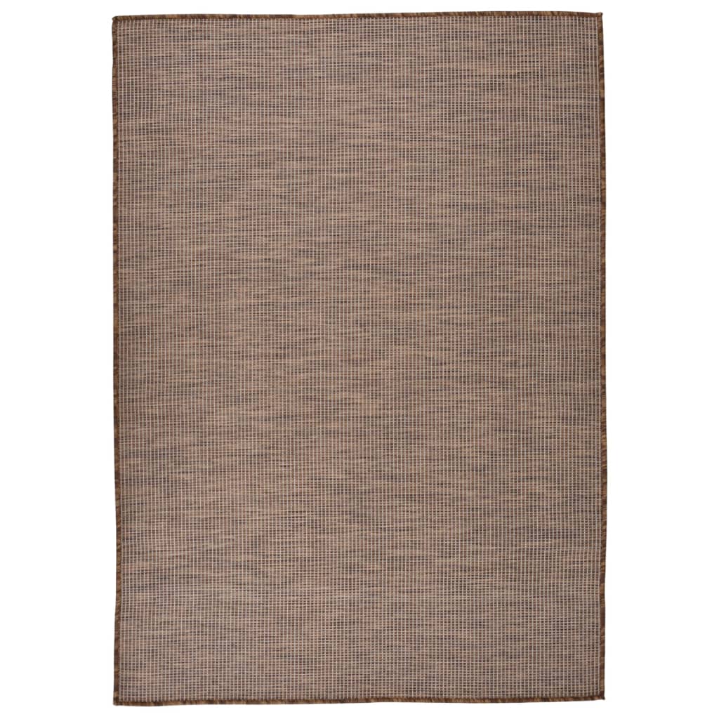 Vidaxl außerhalb des Teppichs flach gewebt 140x200 cm Braun
