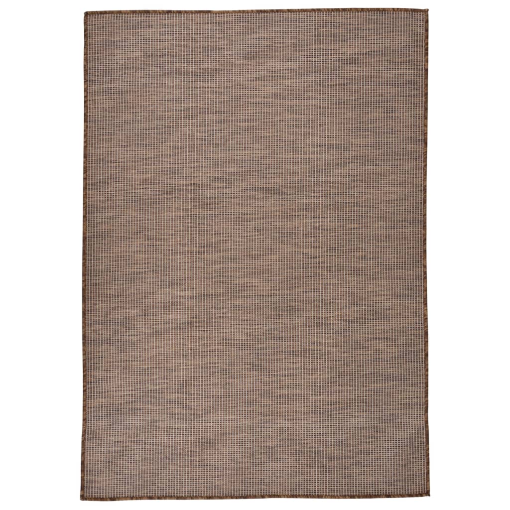 Vidaxl außerhalb des Teppichs flach gewebt 160 x 230 cm Braun