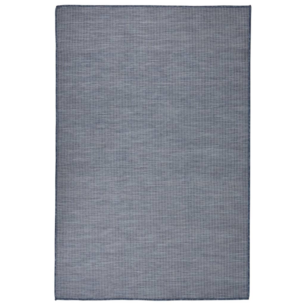 Vidaxl außerhalb des Teppichs flach gewebt 120x170 cm blau