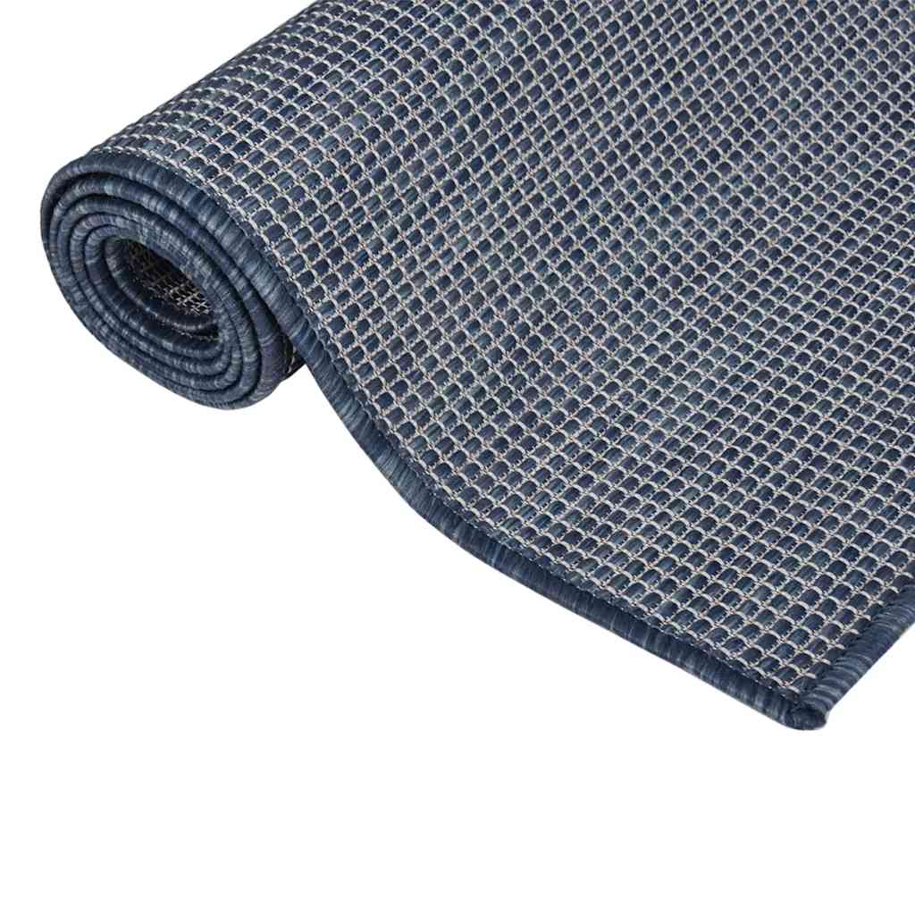 Vidaxl außerhalb des Teppichs flach gewebt 120x170 cm blau