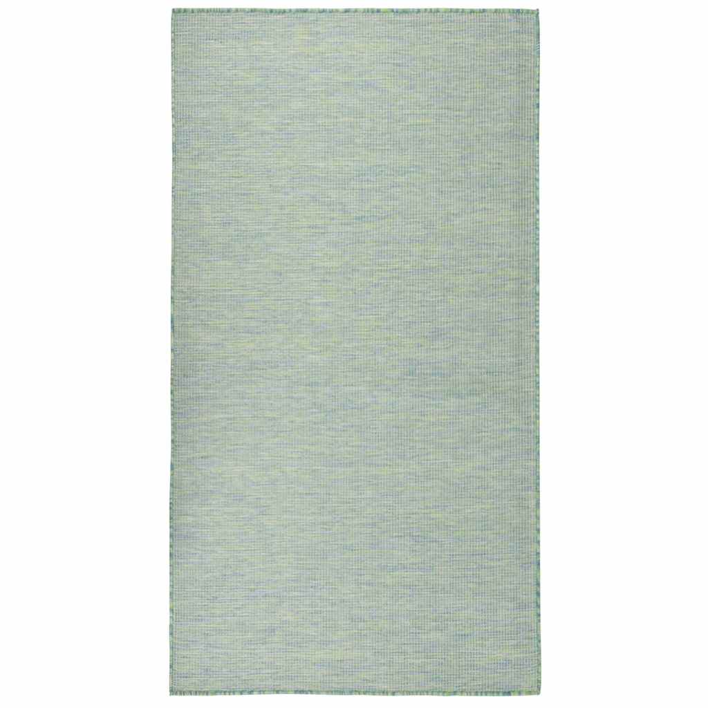 Vidaxl außerhalb des Teppichs flach gewebt 80x150 cm Türkis
