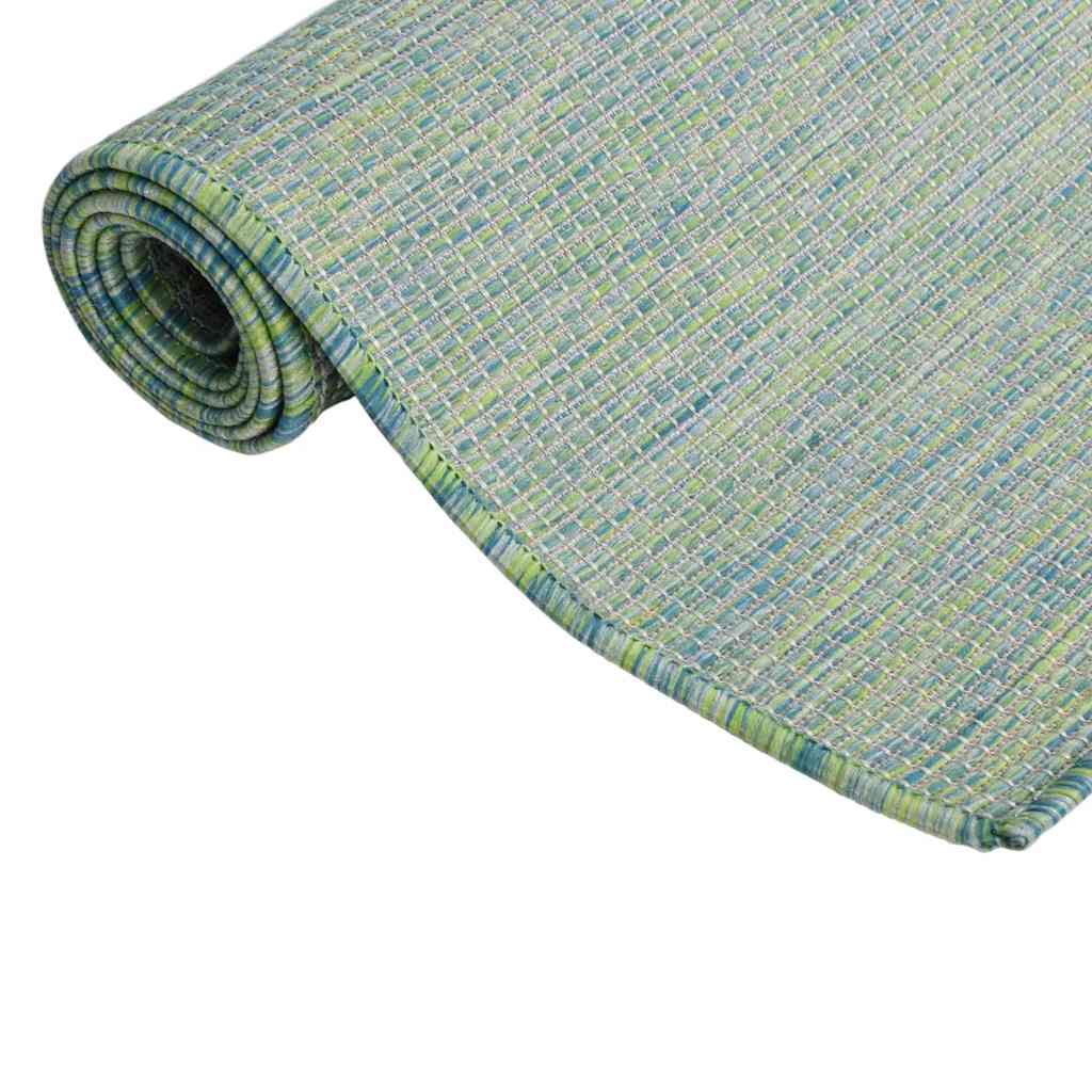 Vidaxl außerhalb des Teppichs flach gewebt 160x230 cm Türkis