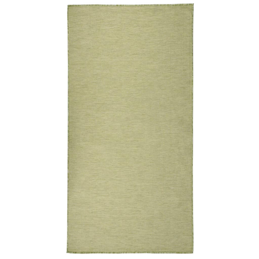 Vidaxl außerhalb des Teppichs flach gewebt 100x200 cm Grün