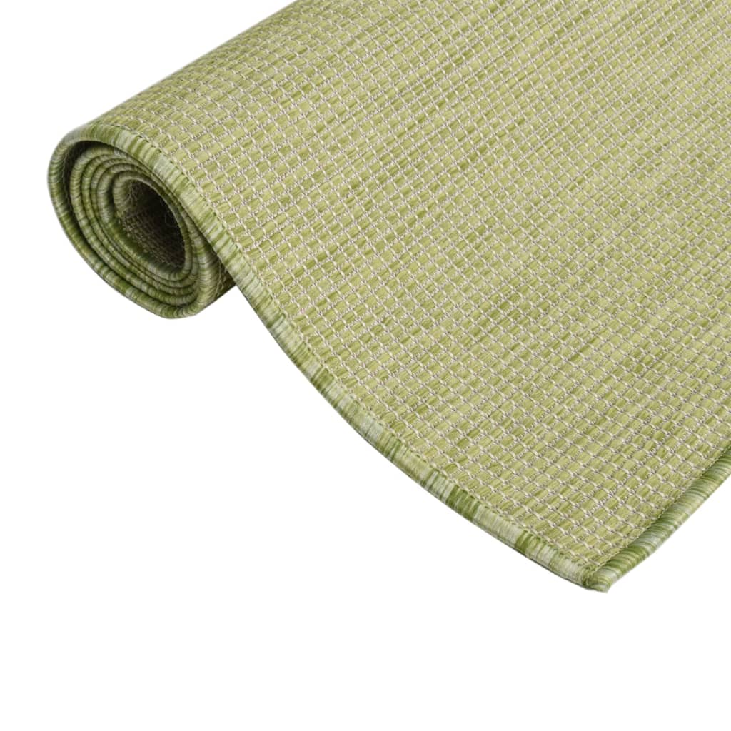 Vidaxl außerhalb des Teppichs flach gewebt 100x200 cm Grün