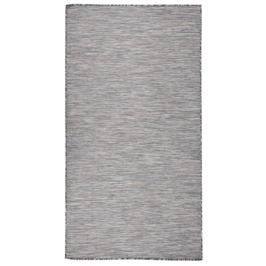 Vidaxl außerhalb des Teppichs flach gewebt 80x150 cm braun und blau