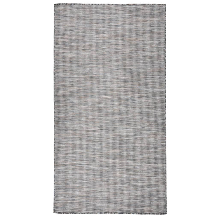 Vidaxl außerhalb des Teppichs flach gewebt 80x150 cm braun und blau