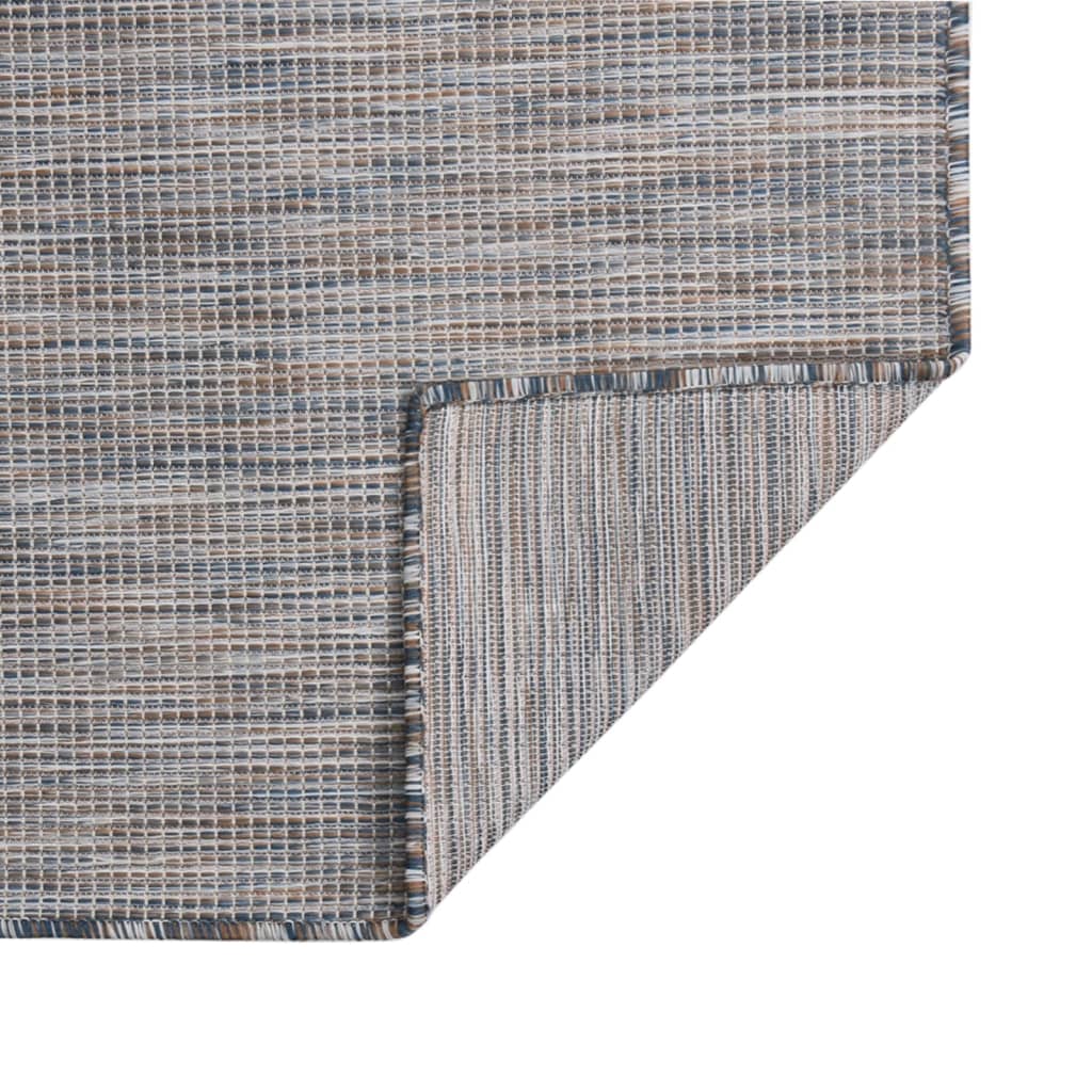 Vidaxl außerhalb des Teppichs flach gewebt 80x150 cm braun und blau