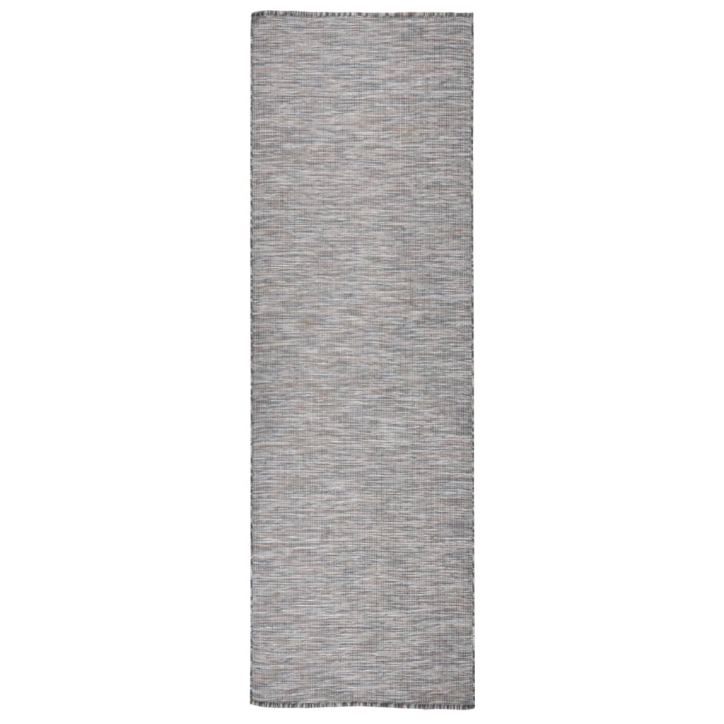 Vidaxl Außen Teppich flach gewebt 80x250 cm braun und blau