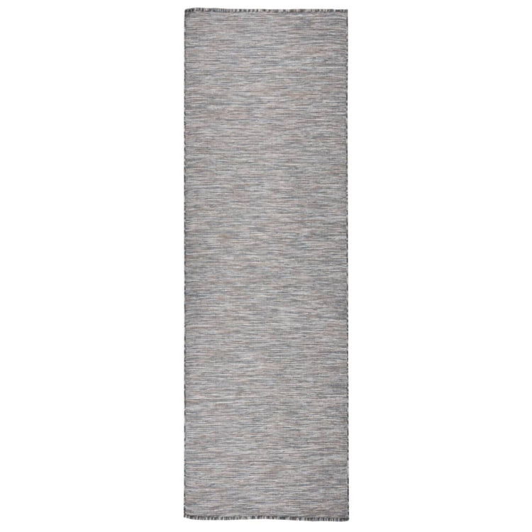 Vidaxl Außen Teppich flach gewebt 80x250 cm braun und blau