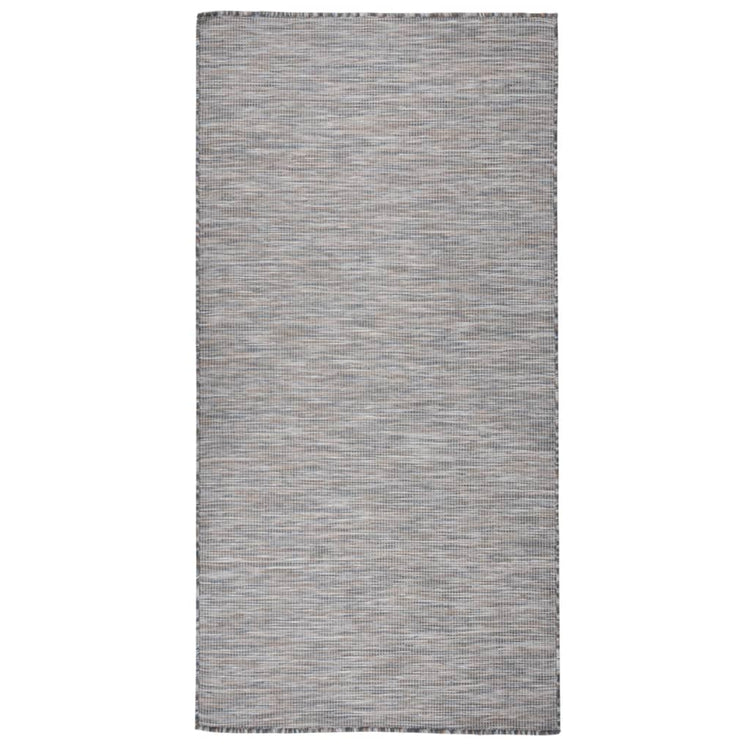 Vidaxl außerhalb des Teppichs flach gewebt 100x200 cm braun und blau