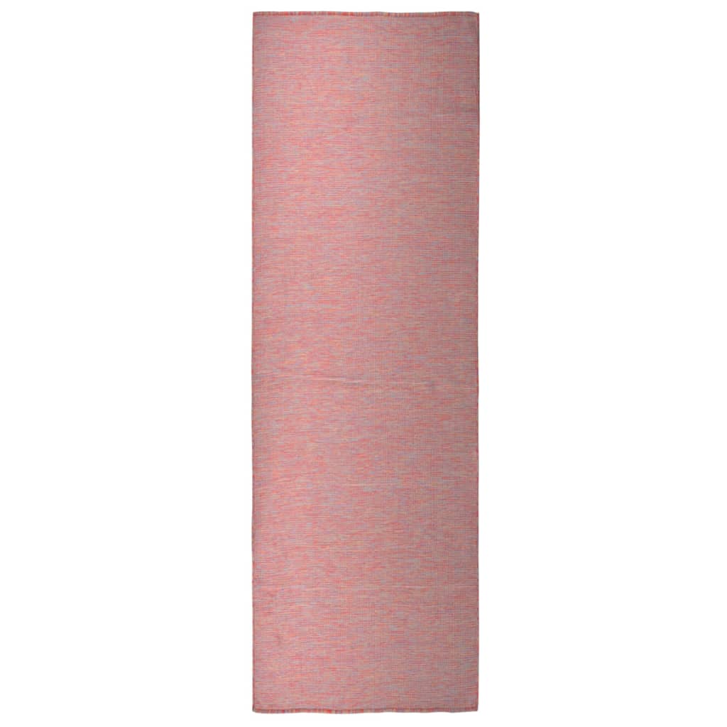 Vidaxl außerhalb des Teppichs flach gewebt 80x250 cm rot