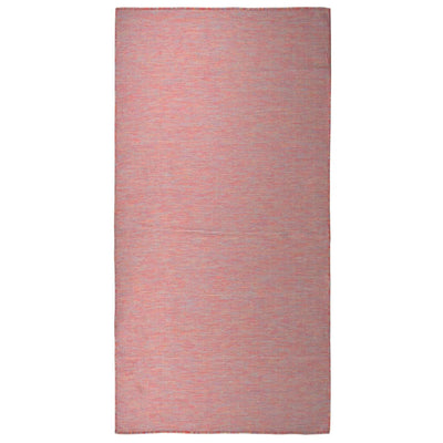 Vidaxl außerhalb des Teppichs flach gewebt 100x200 cm rot