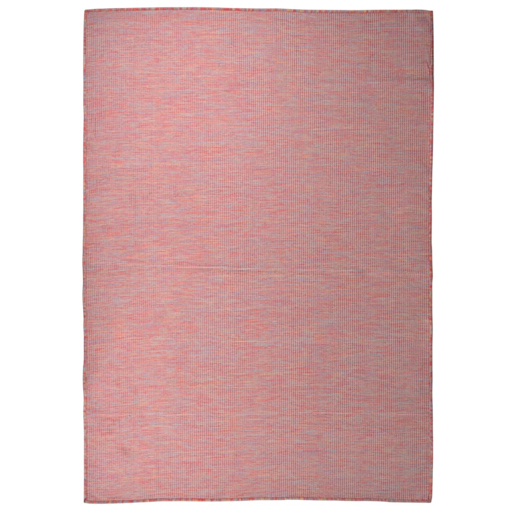 Vidaxl außerhalb des Teppichs flach gewebt 140x200 cm rot
