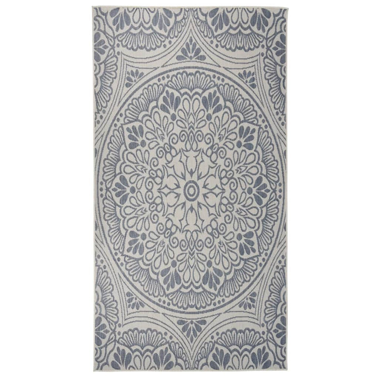 Vidaxl Außen Teppich mit Muster flach -80x150 cm blau