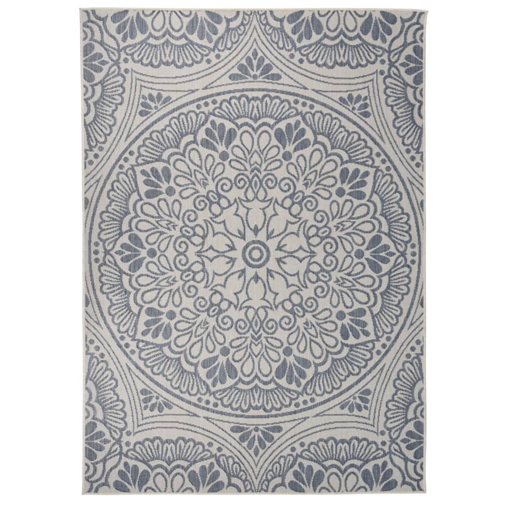 Vidaxl Außen Teppich mit Muster flach -120x170 cm blau