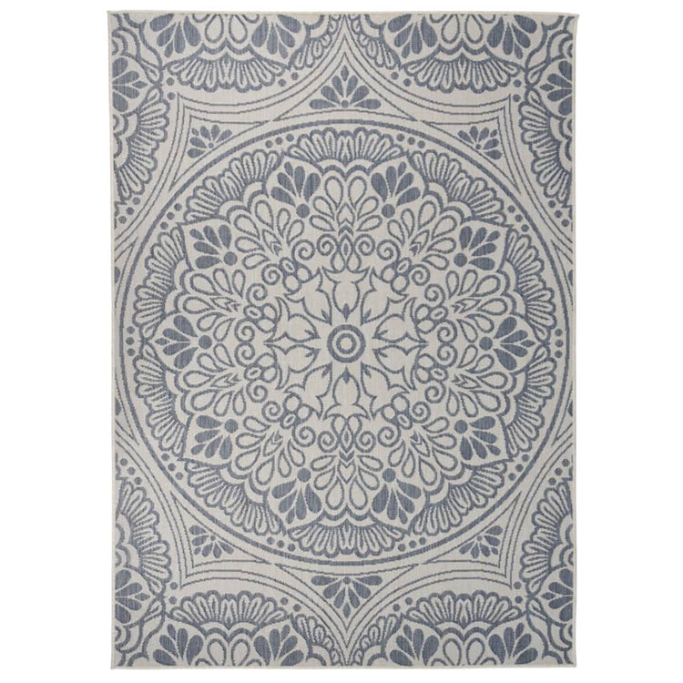 Vidaxl Außen Teppich mit Muster flach -120x170 cm blau