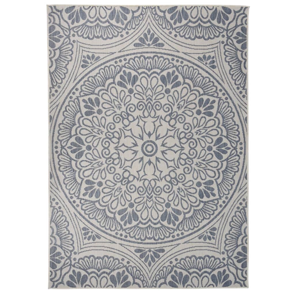 Vidaxl Außen Teppich mit Muster flach gewebt 140x200 cm blau
