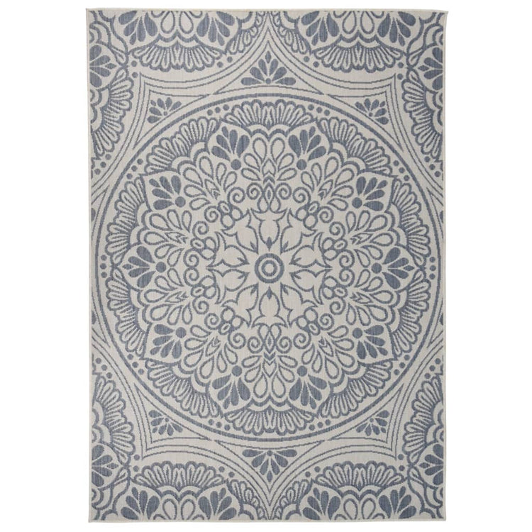 Vidaxl Außen Teppich mit Muster flach -160 x 230 cm blau