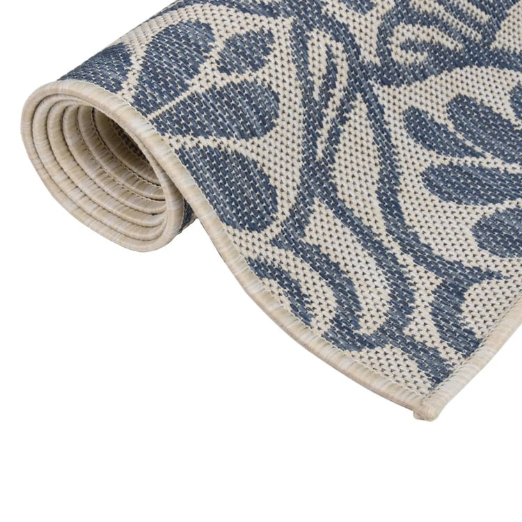 Vidaxl Außen Teppich mit Muster flach -160 x 230 cm blau
