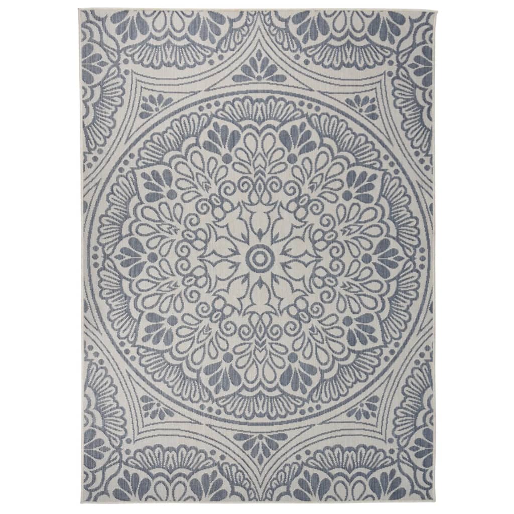 Vidaxl Außen Teppich mit Muster flach -gehoben 200x280 cm blau