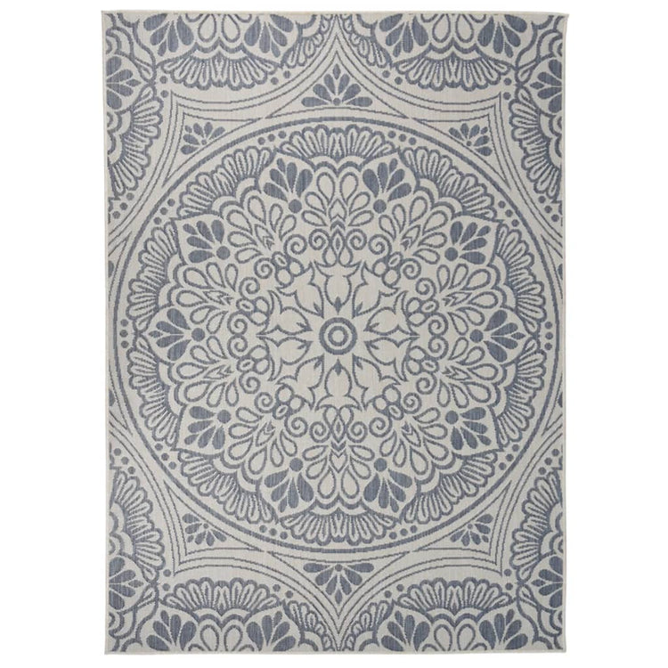 Vidaxl Außen Teppich mit Muster flach -gehoben 200x280 cm blau