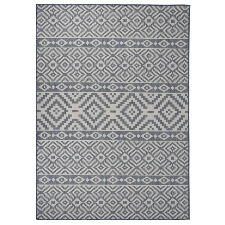 Vidaxl Außen Teppich mit Muster flach -120x170 cm blau