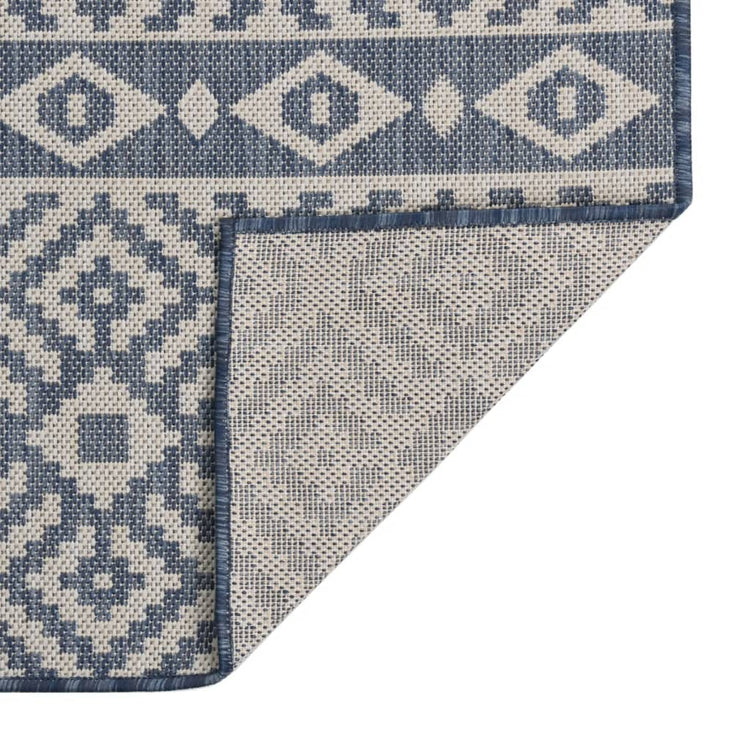 Vidaxl Außen Teppich mit Muster flach -120x170 cm blau