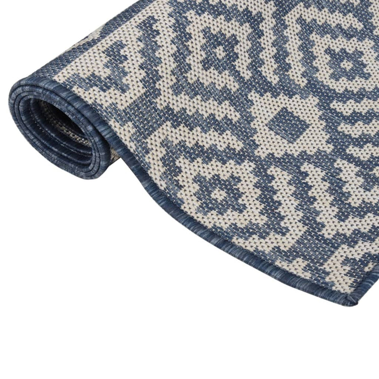 Vidaxl Außen Teppich mit Muster flach -120x170 cm blau