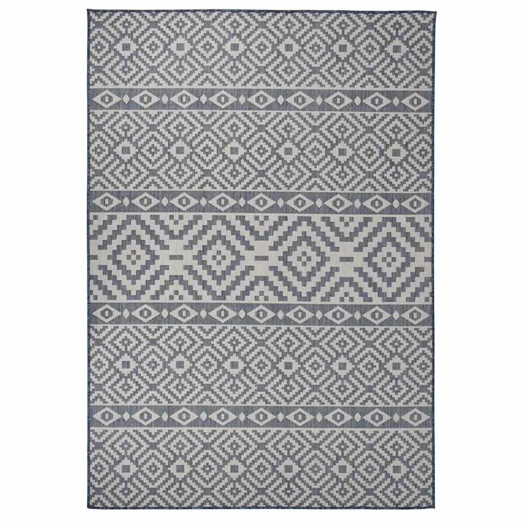 Vidaxl Außen Teppich mit Muster flach -160 x 230 cm blau