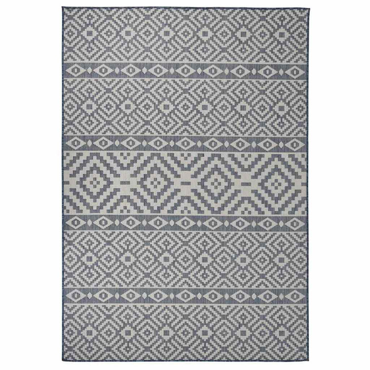 Vidaxl Außen Teppich mit Muster flach -160 x 230 cm blau