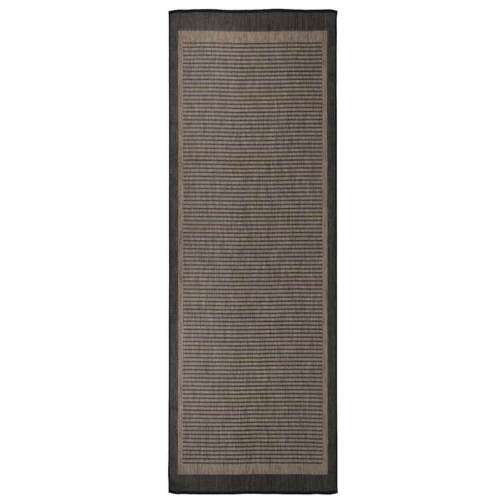 Vidaxl außerhalb des Teppichs flach gewebt 80x250 cm dunkelbraun