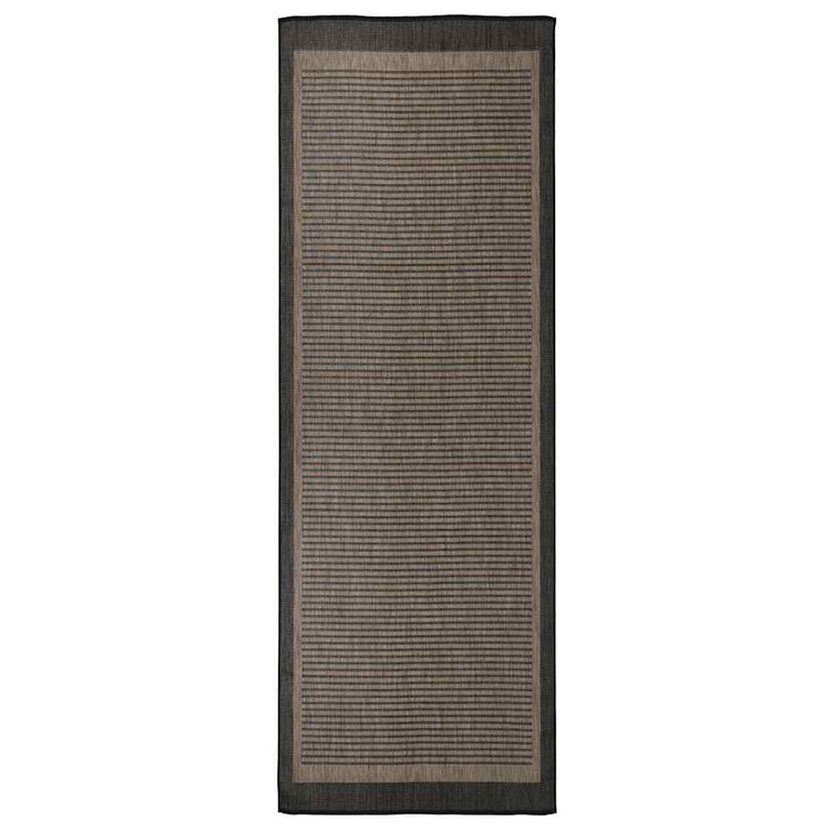 Vidaxl außerhalb des Teppichs flach gewebt 80x250 cm dunkelbraun