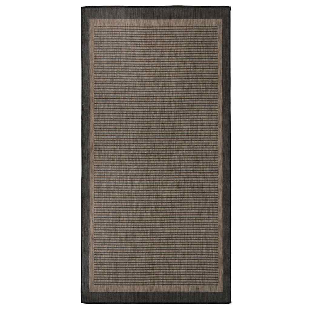 Vidaxl außerhalb des Teppichs flach gewebt 100x200 cm dunkelbraun