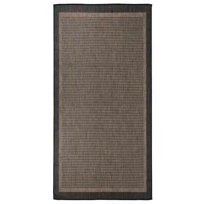 Vidaxl außerhalb des Teppichs flach gewebt 100x200 cm dunkelbraun