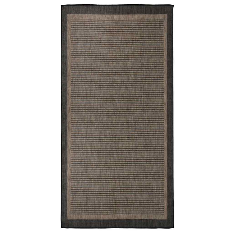 Vidaxl außerhalb des Teppichs flach gewebt 100x200 cm dunkelbraun