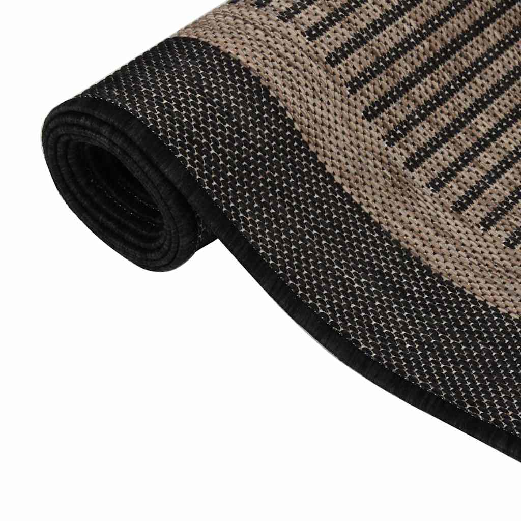 Vidaxl außerhalb des Teppichs flach gewebt 100x200 cm dunkelbraun