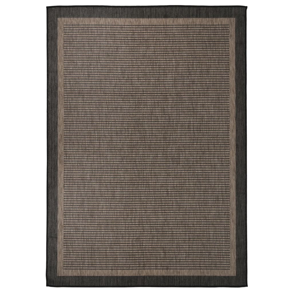 Vidaxl außerhalb des Teppichs flach gewebt 120x170 cm dunkelbraun